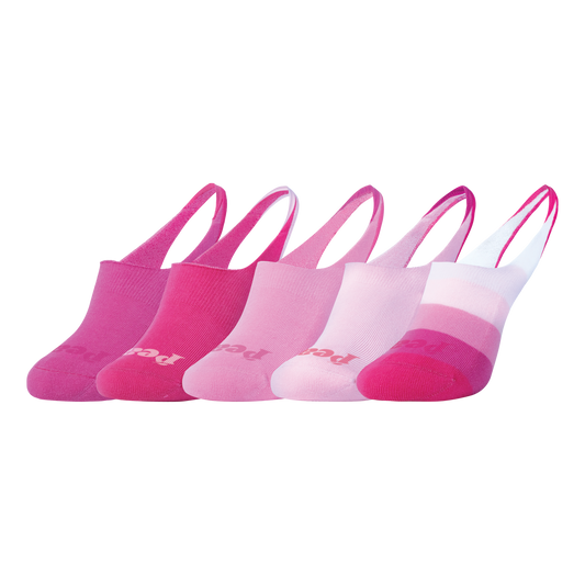 Pink Collection- 5 pair  Heelless No-Show V2